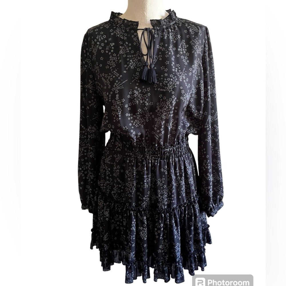 Rebecca Minkoff Rosemary Starprint Black Dress Medium